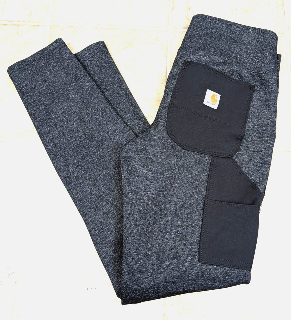 Carhartt sz S 4/6 Fitted Force Workwear Utility Leggings gray n black women 0643
